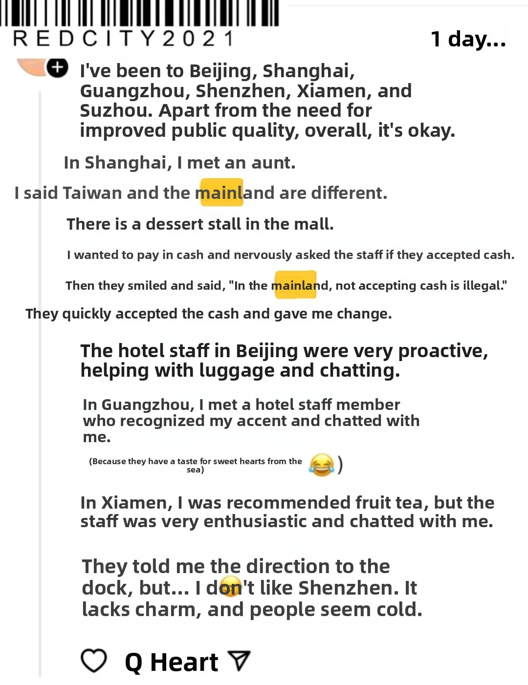 Taiwanese Friend's Solo Trip Through Mainland China: City Takeaways (Part 1) 7